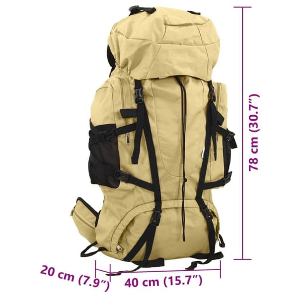 vidaXL Tursekk khaki 80 L oxfordstoff
