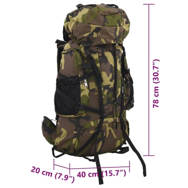 vidaXL vandretaske 80 l camouflage oxfordstof grøn