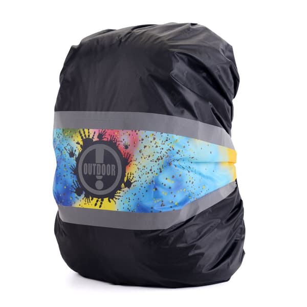 INF Reflekterende ryggsekk regntrekk for ryggsekker Black reflective logo
