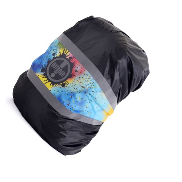 INF Reflekterende ryggsekk regntrekk for ryggsekker Black reflective logo