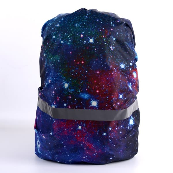 INF Vandtæt Rygsæk Regnslag med Refleksstribe Black starry sky
