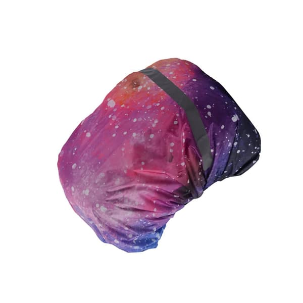 INF Vedenpitävä reppusadeviitta heijastinnauhalla Pink starry sky