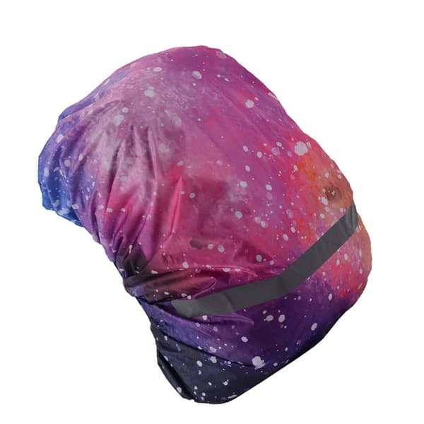 INF Vedenpitävä reppusadeviitta heijastinnauhalla Pink starry sky
