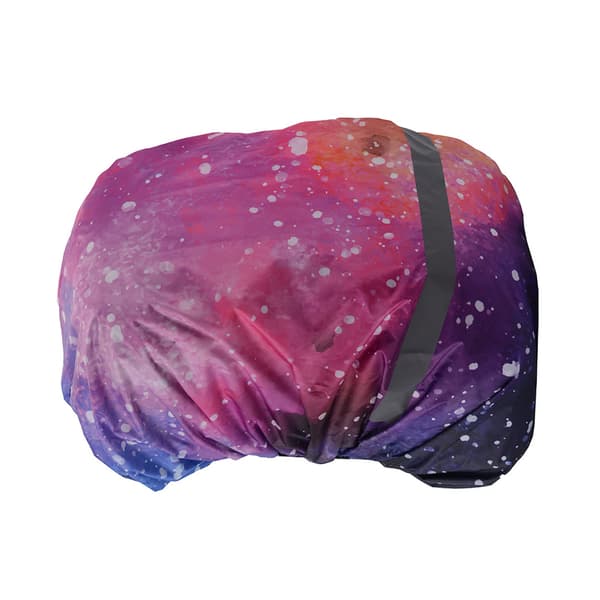 INF Vattentätt ryggsäcksöverdrag med reflexrand Pink starry sky