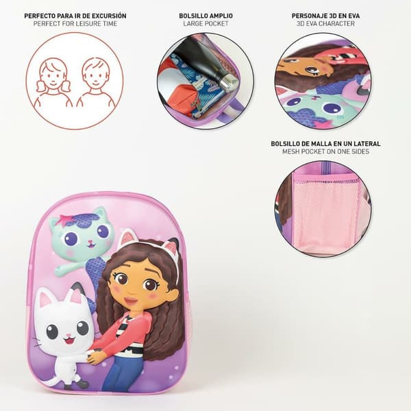Skolebag Gabby's Dollhouse Rosa 25 x 31 x 10 cm