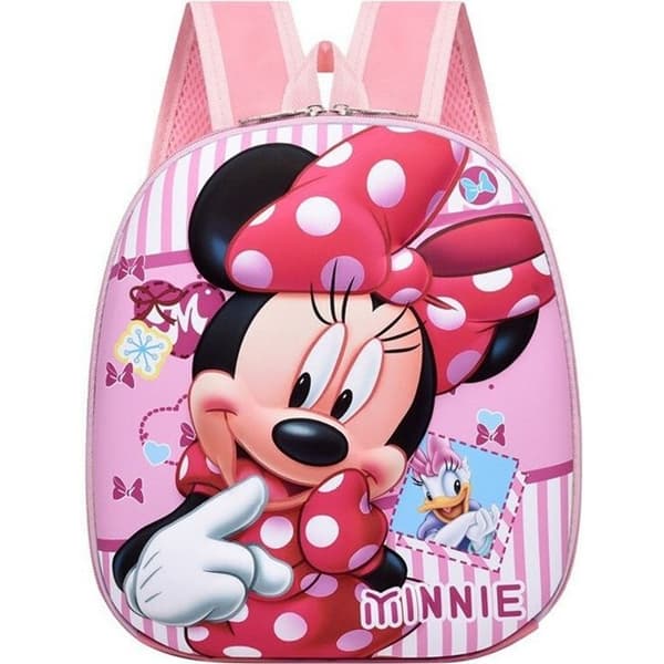 Barnryggsäck Skolväska för flickor Dagis Grundskola Minnie Mouse Marie Aristocat officiella tillbehör, 26x12x30cm, Rosa