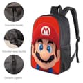 Miniatyrbild 3 av 5: Tecknad ryggsäck 3 delar ryggsäck Set Laptopväska Reseryggsäck Game Fans, Mario Red