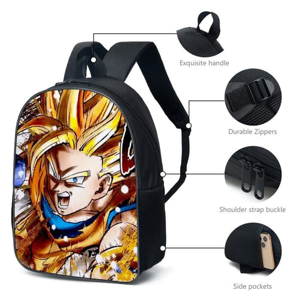 3 delar Barnryggsäck - DRAGON BALL Skolryggsäck - Reseryggsäck - Tecknad ryggsäck
