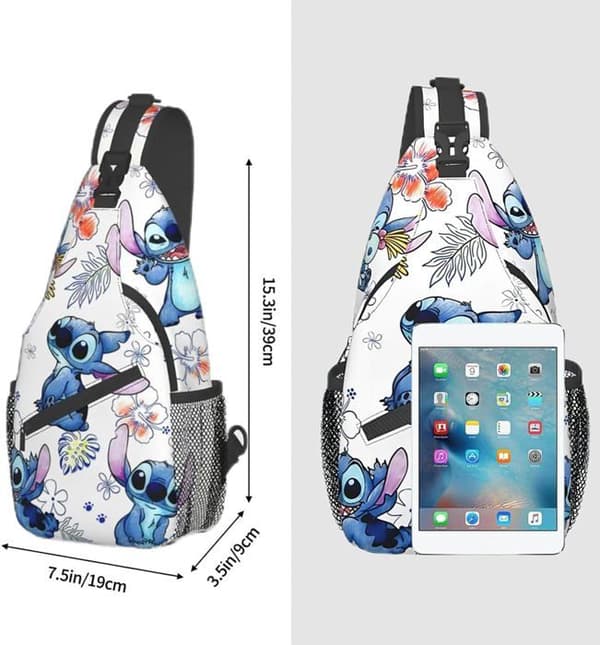 Axelväska, Stitch Crossbody-ryggsäck för resor, vandring, bröstväska, dagsäck för handväskor