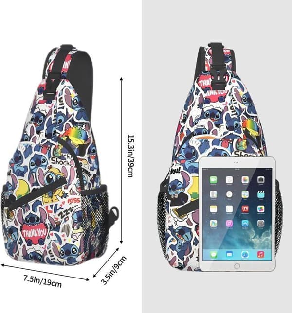 Axelväska, Stitch Crossbody-ryggsäck för resor, vandring, bröstväska, dagsäck för handväskor