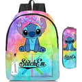 Miniatyrbild 1 av 3: Cartoon Stitch Mönster Ryggsäckar för barn Skolväska Reseryggsäck Stor kapacitet Skolväska Bokväskor
