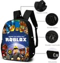 Miniatyrbild 4 av 6: Roblox ryggsäck för pojkar med matlåda och pennfodral, skolryggsäck, datorryggsäck, röd
