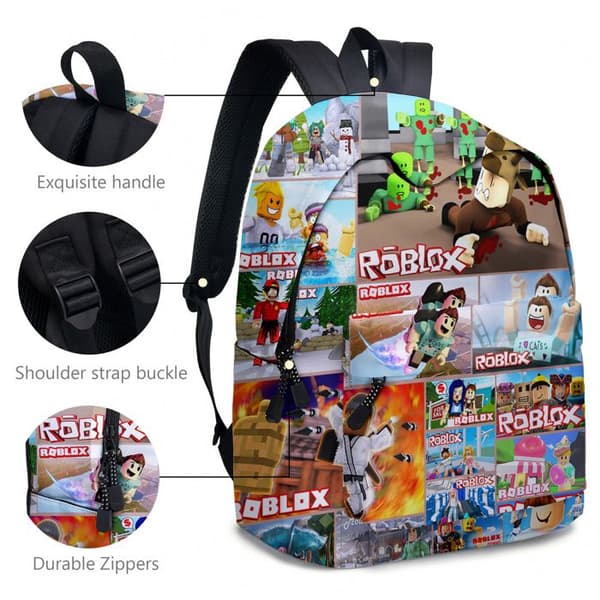 ROBLOX skol- och reseryggsäck och pennfodral för pojkar och flickor, 40 cm, blå, en storlek