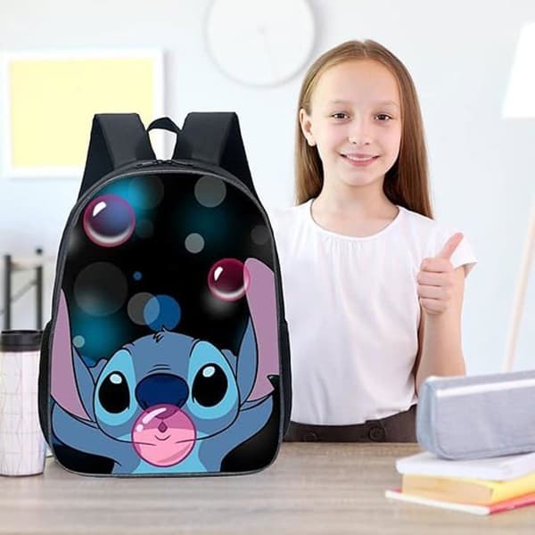 Set med 3 barnväskor - Pennfodral, ryggsäck och axelväska för skolan - Praktiskt och trendigt, Svart, One Size