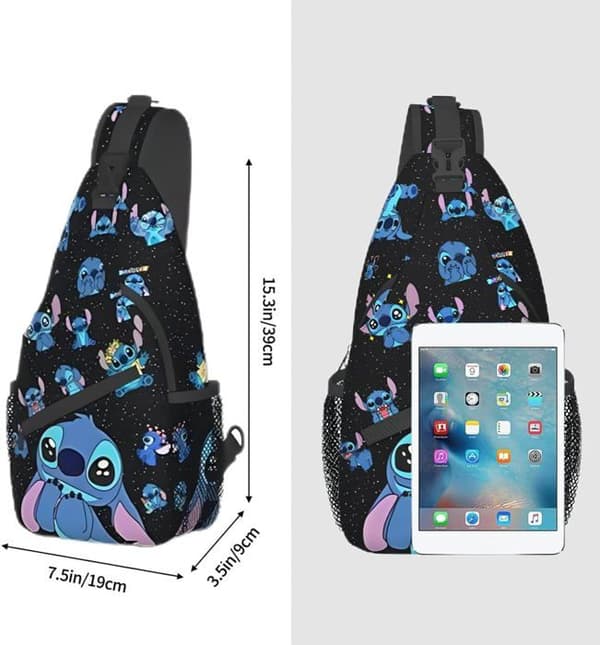 Axelväska, Stitch Crossbody-ryggsäck för resor, vandring, bröstväska, dagsäck för handväskor