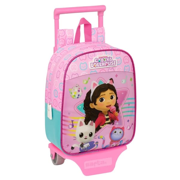 Skoleryggsekk med Hjul Gabby's Dollhouse Party Rosa 22 x 27 x 10 cm