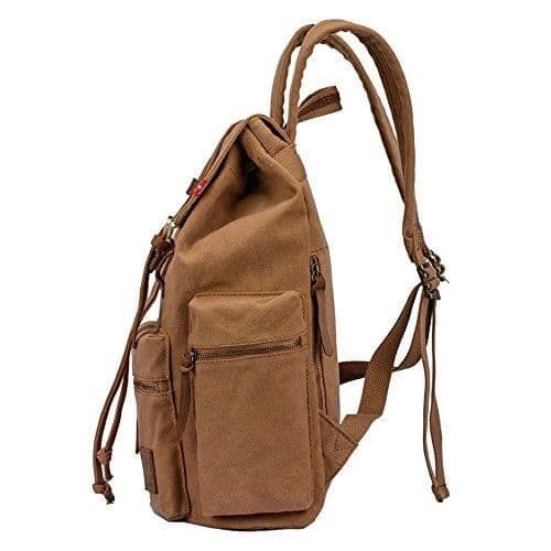 Vintage ryggsäck - Ej specificerad - 27x16x41 cm - Canvas och PU-läder - 19L - Blandat