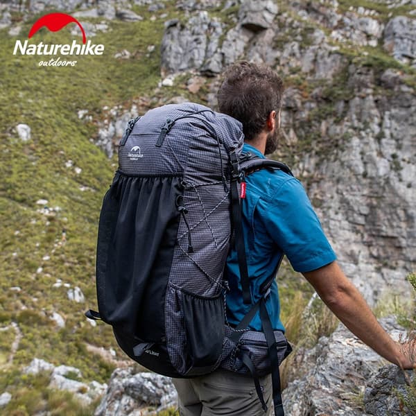 Naturehike Vandringryggsäck, 60L Kapacitet, Tåligt Tyg,60L Svart