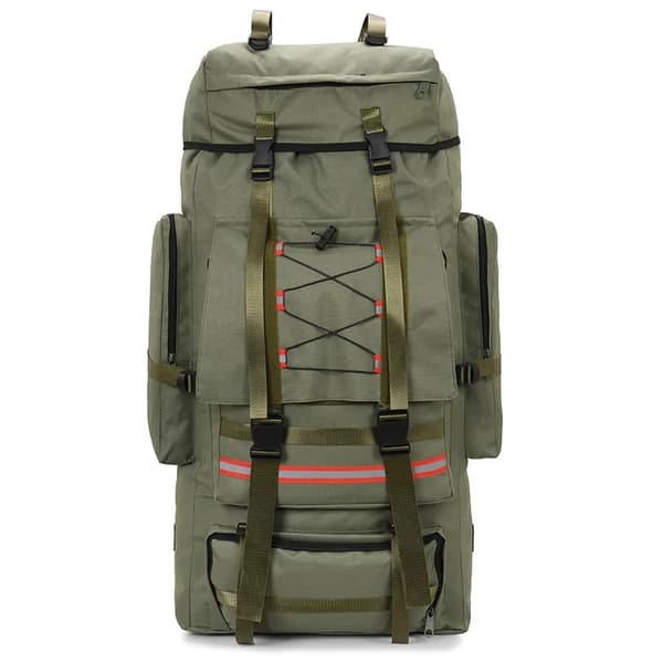 130L Ulkoilureppu, Unisex Pehmeäselkäinen Muotoilu, Sateensuoja Mukana,Khaki
