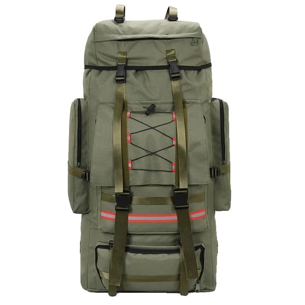 130L Ulkoilureppu, Unisex Pehmeäselkäinen Muotoilu, Sateensuoja Mukana,Khaki