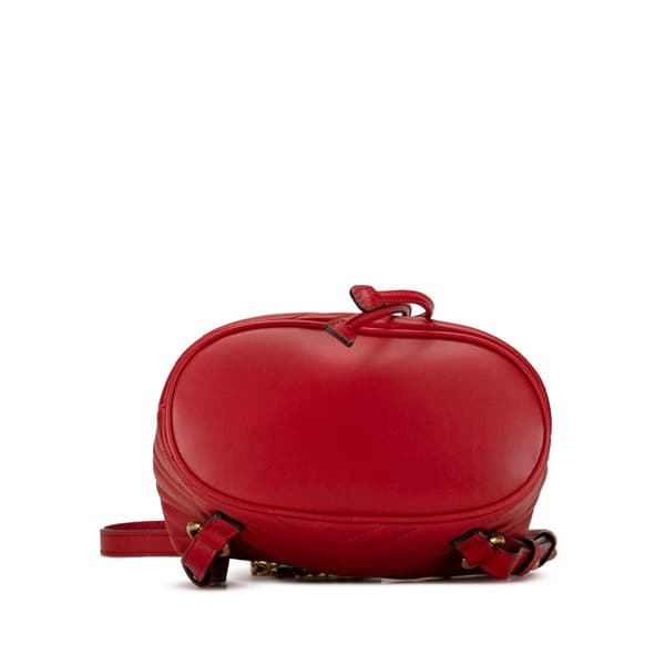 Pre-owned Gucci GG Marmont Matelasse Backpack Red