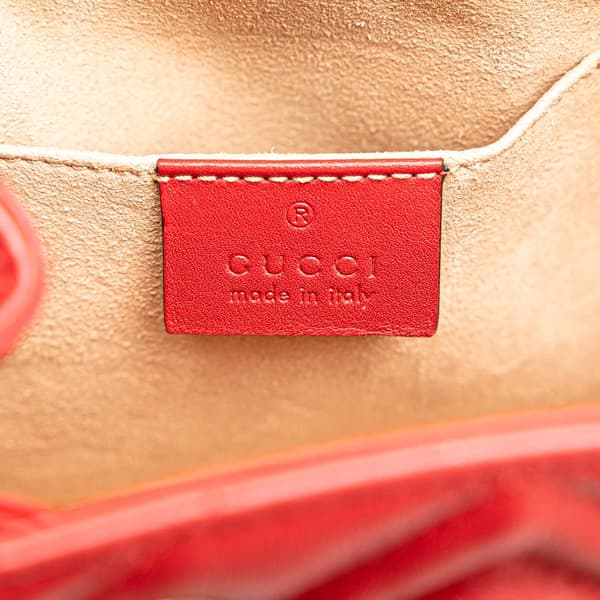 Pre-owned Gucci GG Marmont Matelasse Backpack Red