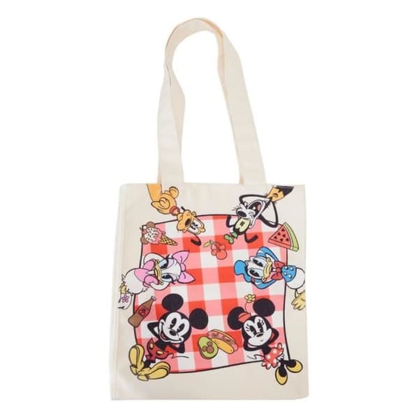 Bärväska - LOUNGEFLY - Mickey och Vänner Picknick - Axelrem - Lin - 30 x 13 x 36 cm