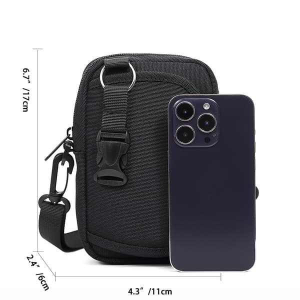 INF Mini skulderveske for menn, lett Oxford Crossbody-veske 0