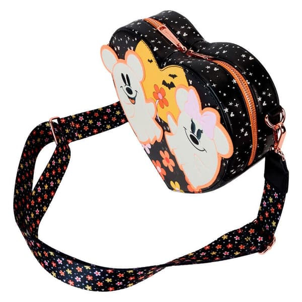 Loungefly Disney Mickey &#38; Minnie Floral Ghost shoulder bag