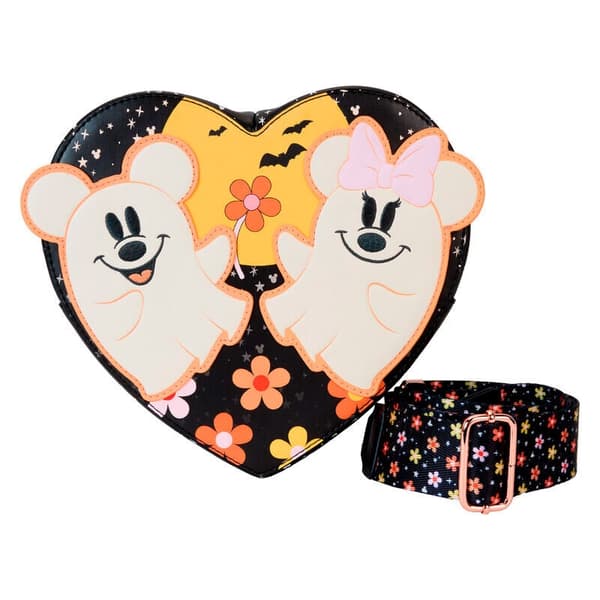 Loungefly Disney Mickey &#38; Minnie Floral Ghost shoulder bag
