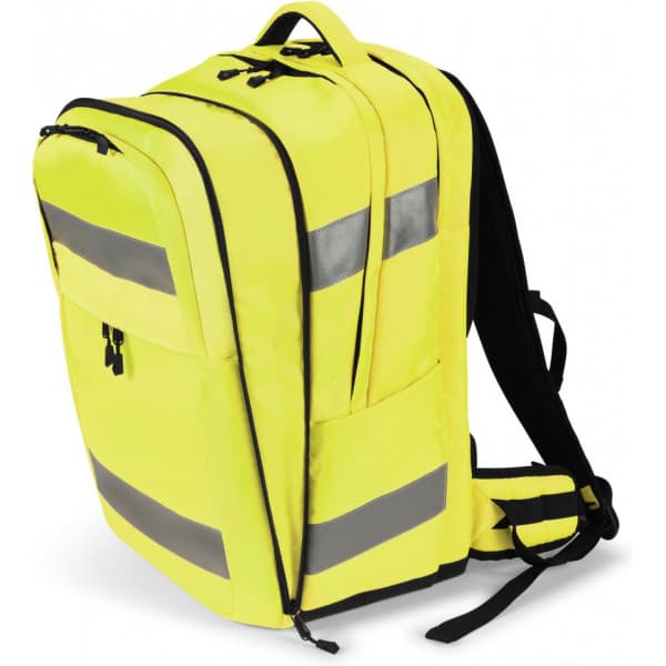 Dicota HI-VIS 32–38L -ryggsäck, gul