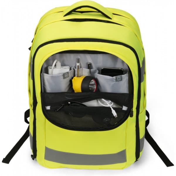 Dicota HI-VIS 32–38L -ryggsäck, gul