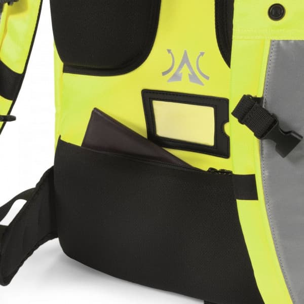 Dicota HI-VIS 32–38L -ryggsäck, gul