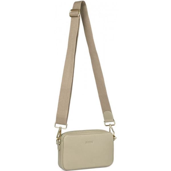 Aarni Crossbody Bag - skuldertaske, taupe, gylden lynlås