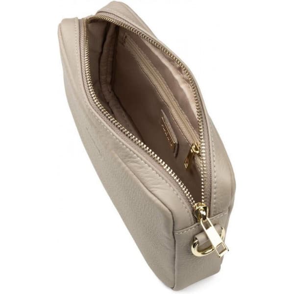 Aarni Crossbody Bag - skuldertaske, taupe, gylden lynlås