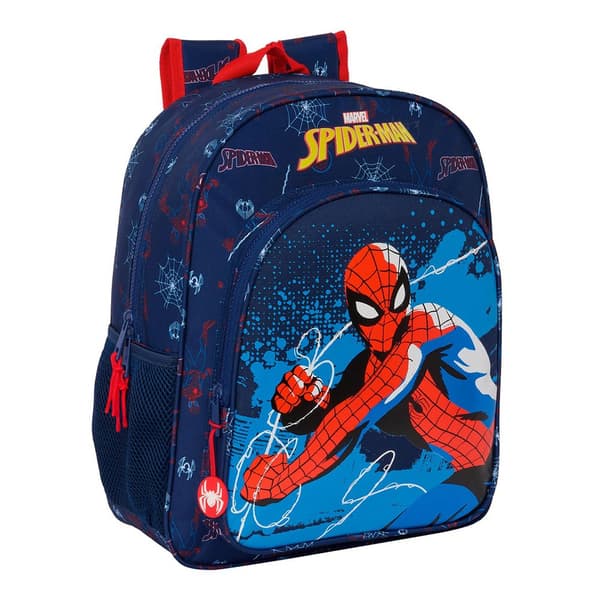 Safta Junior 38 Cm Spider-man Neon Ryggsäck Blå