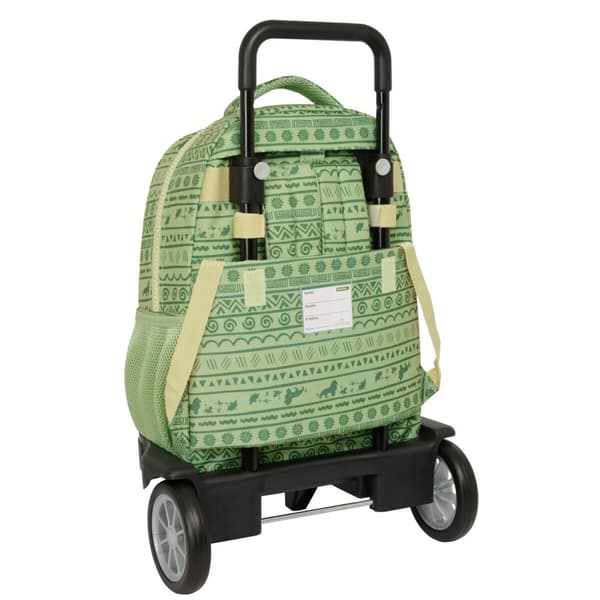 Skoleryggsekk med Hjul Mufasa Grønn Beige 33 x 45 x 22 cm