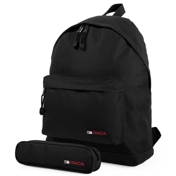 Slät ryggsäck + Spey Color Pennfodral Svart