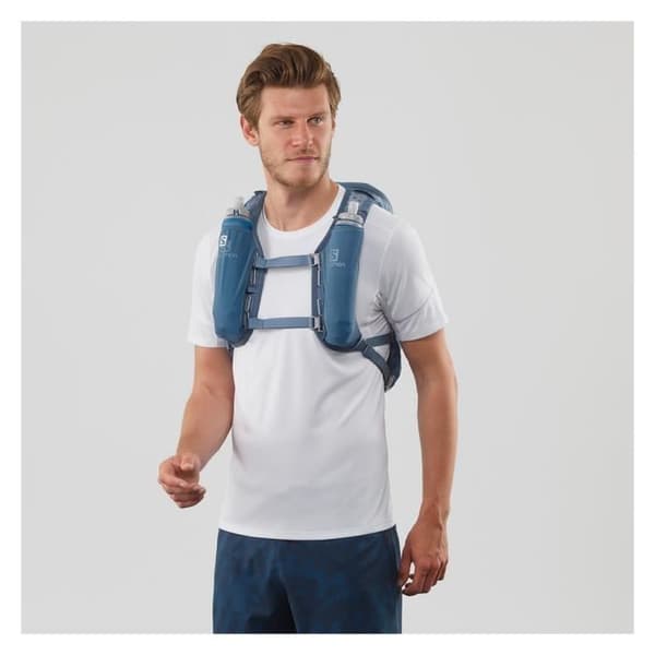 Ryggsäck - SALOMON - AGILE 12 Set - Blå - 12.4L - Lätt komfort för trail running