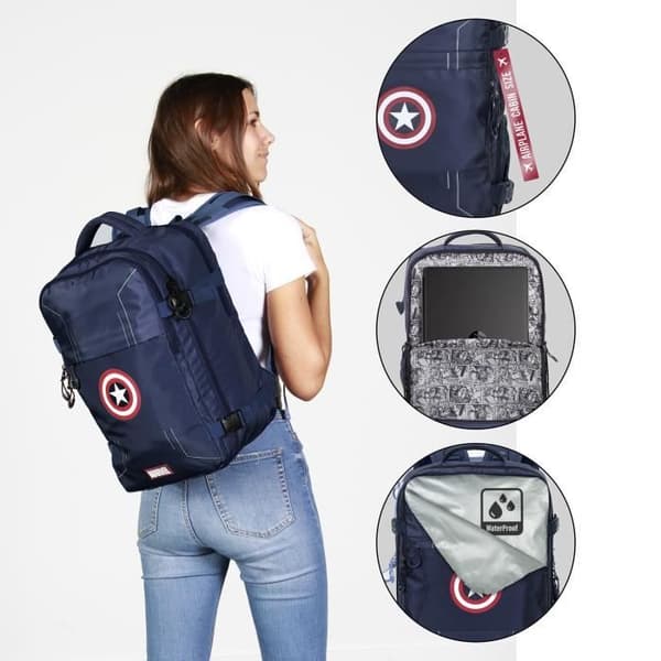 Kabinväska - Marvel - Captain America - Blå - 40x20x25cm - Vattentät