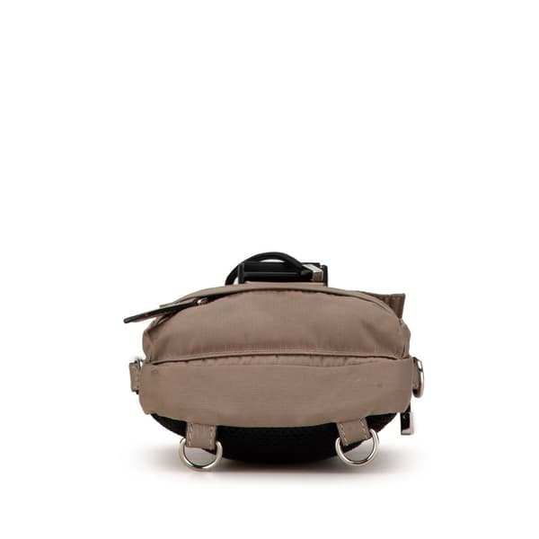 Pre-owned Fendi Mini Fendiness Nylon Convertible Backpack Brown