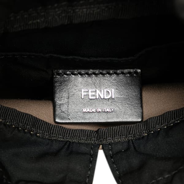 Pre-owned Fendi Mini Fendiness Nylon Convertible Backpack Brown