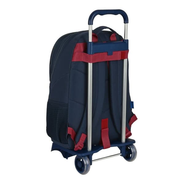 Skolväska med hjul F.C. Barcelona Corporativa Blå Rödbrun 32 x 44 x 16 cm