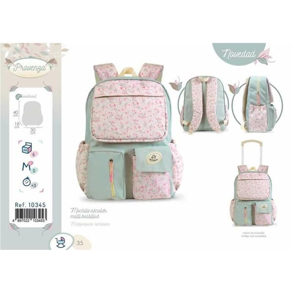 Skolryggsäck Decuevas Multicolour Virágok 40 x 18 x 30 cm