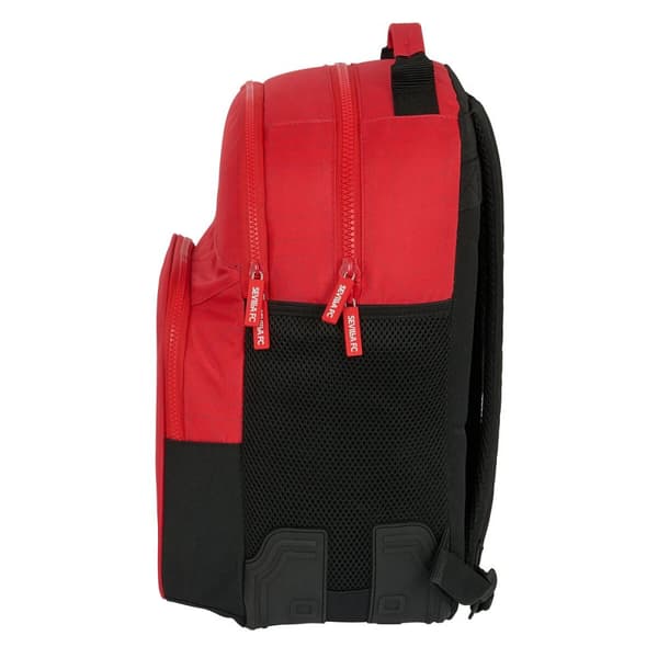 Skoletaske Sevilla Fútbol Club Sort Rød 32 x 42 x 15 cm