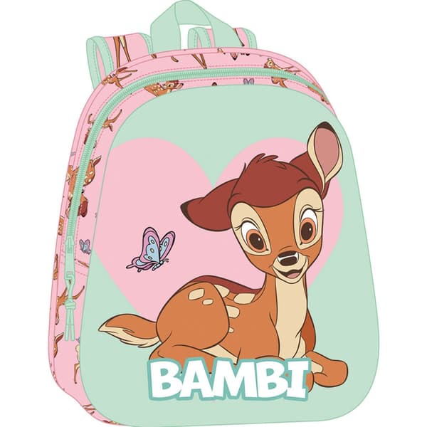 Skoletaske Clásicos Disney Grøn Pink 27 x 33 x 10 cm