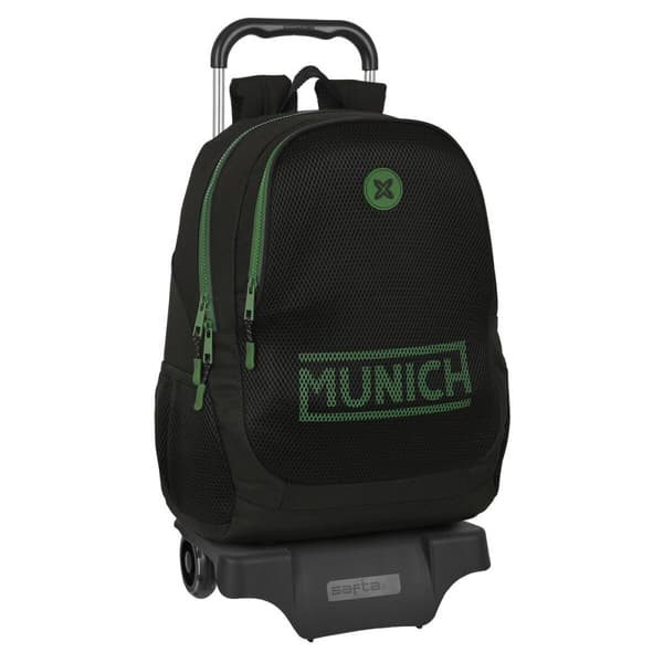 Reppu pyörillä Munich Caviar Musta 32 x 44 x 16 cm