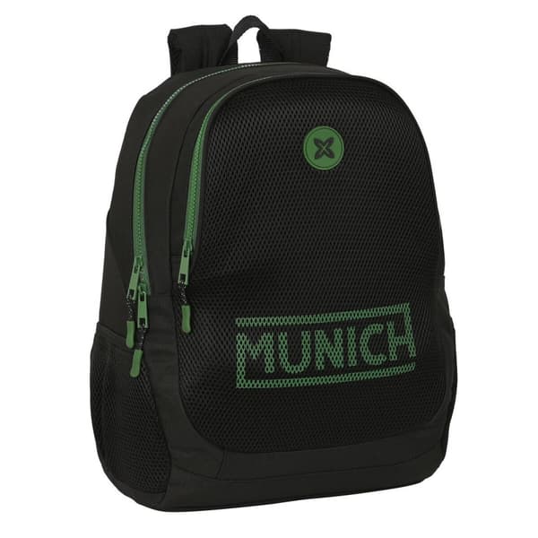 Koululaukku Munich Caviar Musta 32 x 44 x 16 cm
