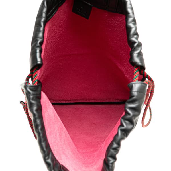 Pre-owned Gucci Leather Logo Drawstring Backpack Pink