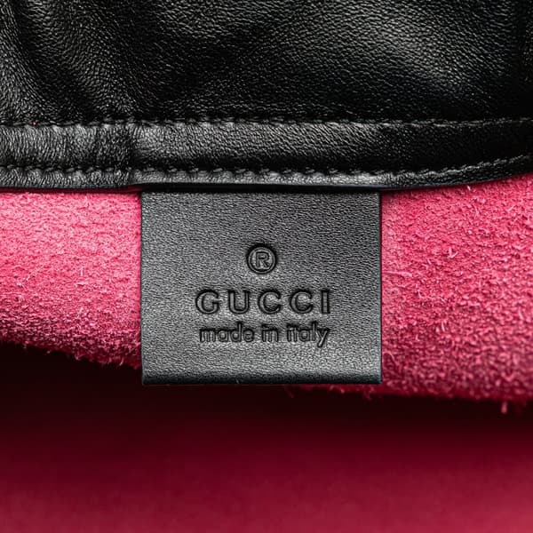 Pre-owned Gucci Leather Logo Drawstring Backpack Pink